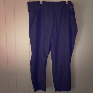 Comfy black slacks with elastic stretch waist